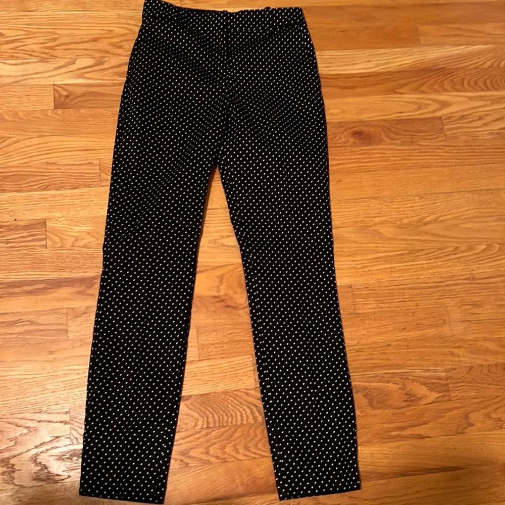 Black pants with cream polka dots. H&M size 4